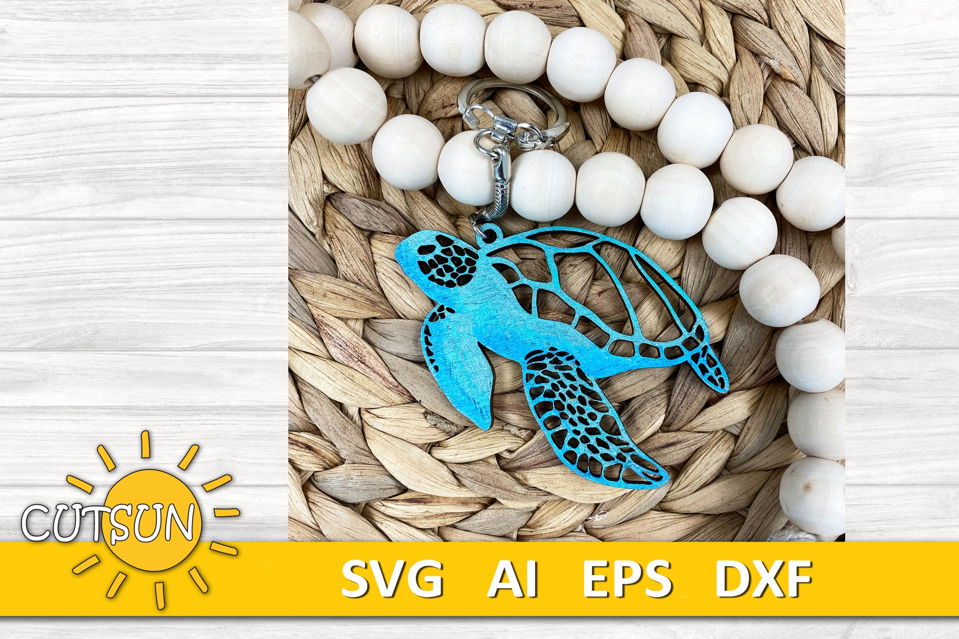 Create a stunning sea turtle keychain with this laser cut SVG file. Perfect for acrylic or wood, compatible with Glowforge, Xtool, and more.