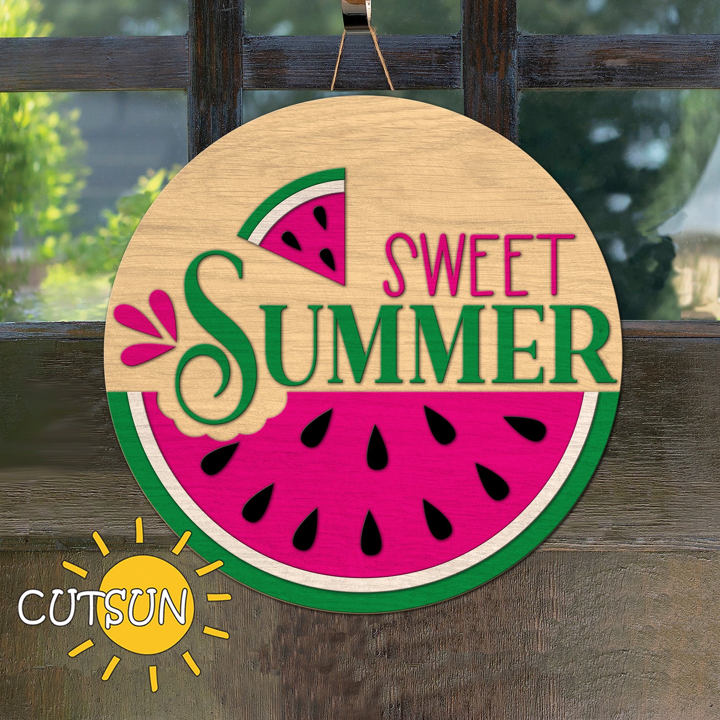 Sweet summer door hanger SVG | Watermelon door hanger SVG | Laser cut file