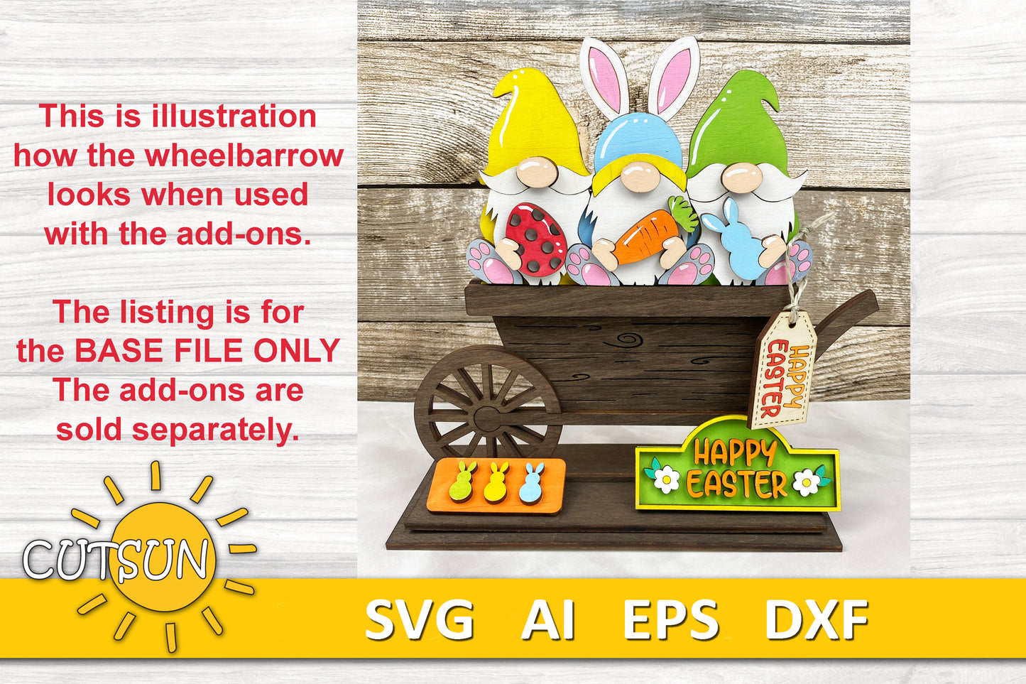 Interchangeable Garden Wheelbarrow Starter set SVG Laser Cut File Glowforge SVG
