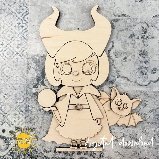 Dark Fairy Shelf Sitter SVG | Halloween Layered Laser Cut File