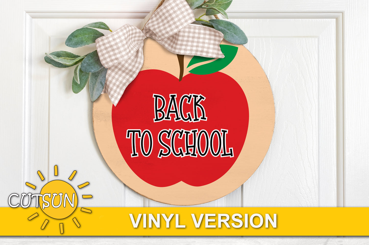 Back to school door hanger SVG | Back to school Apple door sign SVG FREEBIE