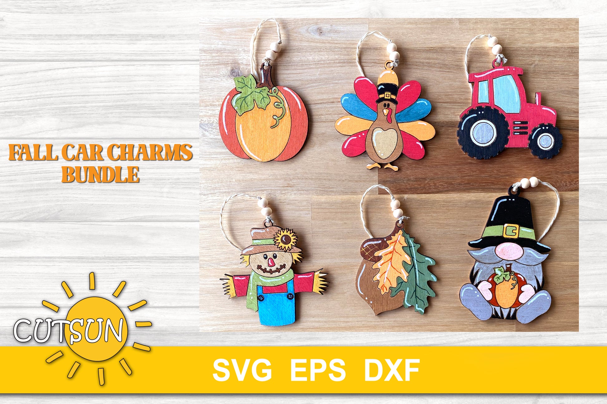 Thanksgiving car charms svg bundle