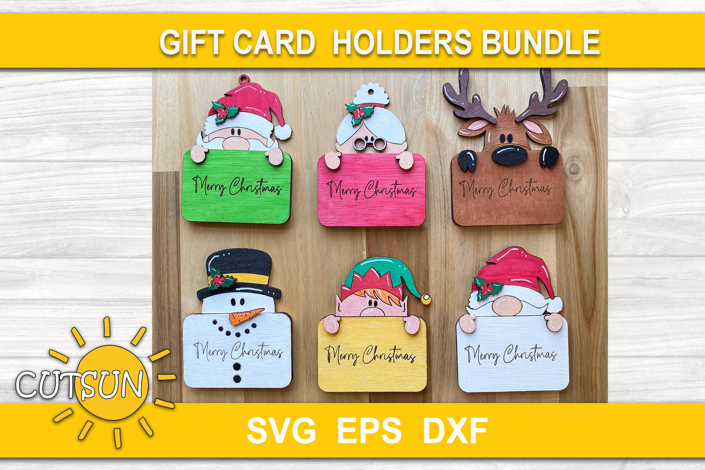 Christmas gift card holders SVG bundle