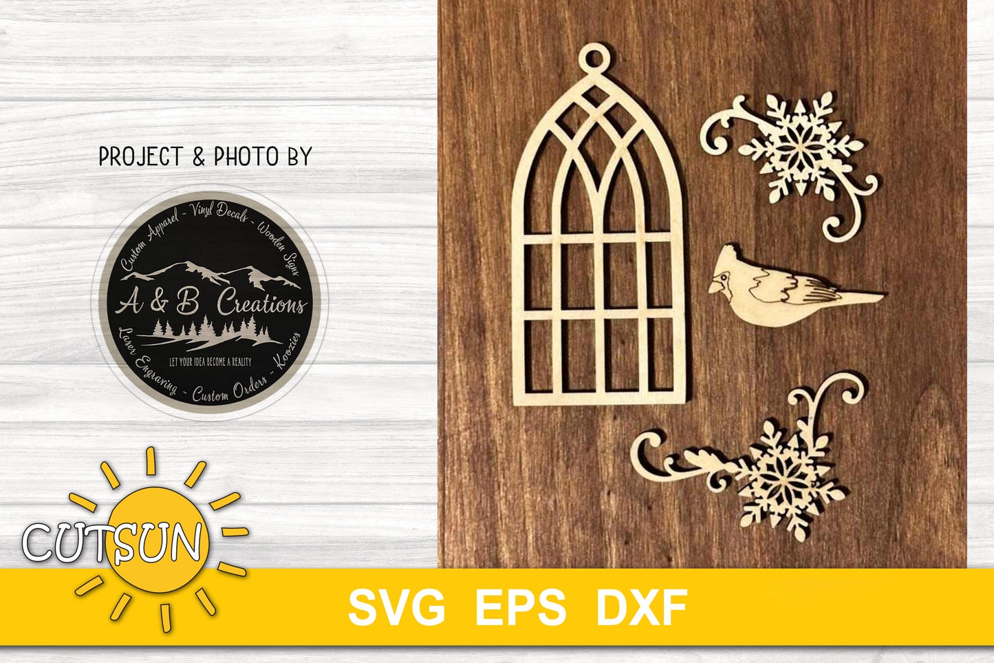 Cardinal Chrismtas Ornament SVG | Cardinal Memorial ornament SVG laser cut file