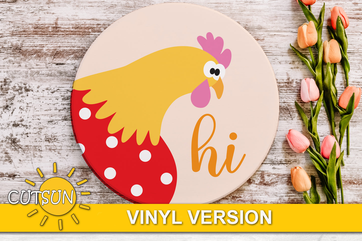 Chicken hi door hanger SVG