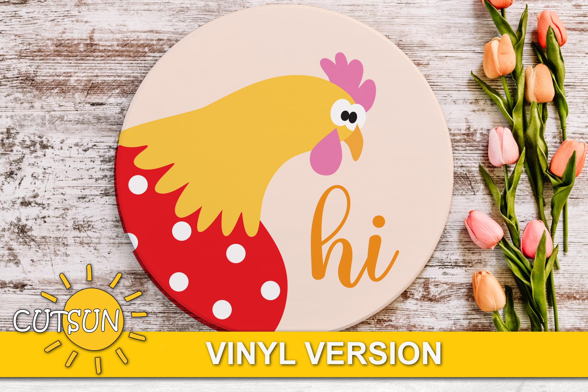 Chicken hi door hanger SVG