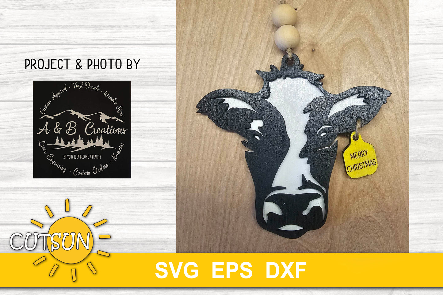 Cow Christmas ornaments SVG bundle