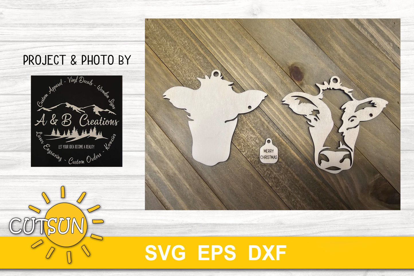 Cow Christmas ornaments SVG bundle