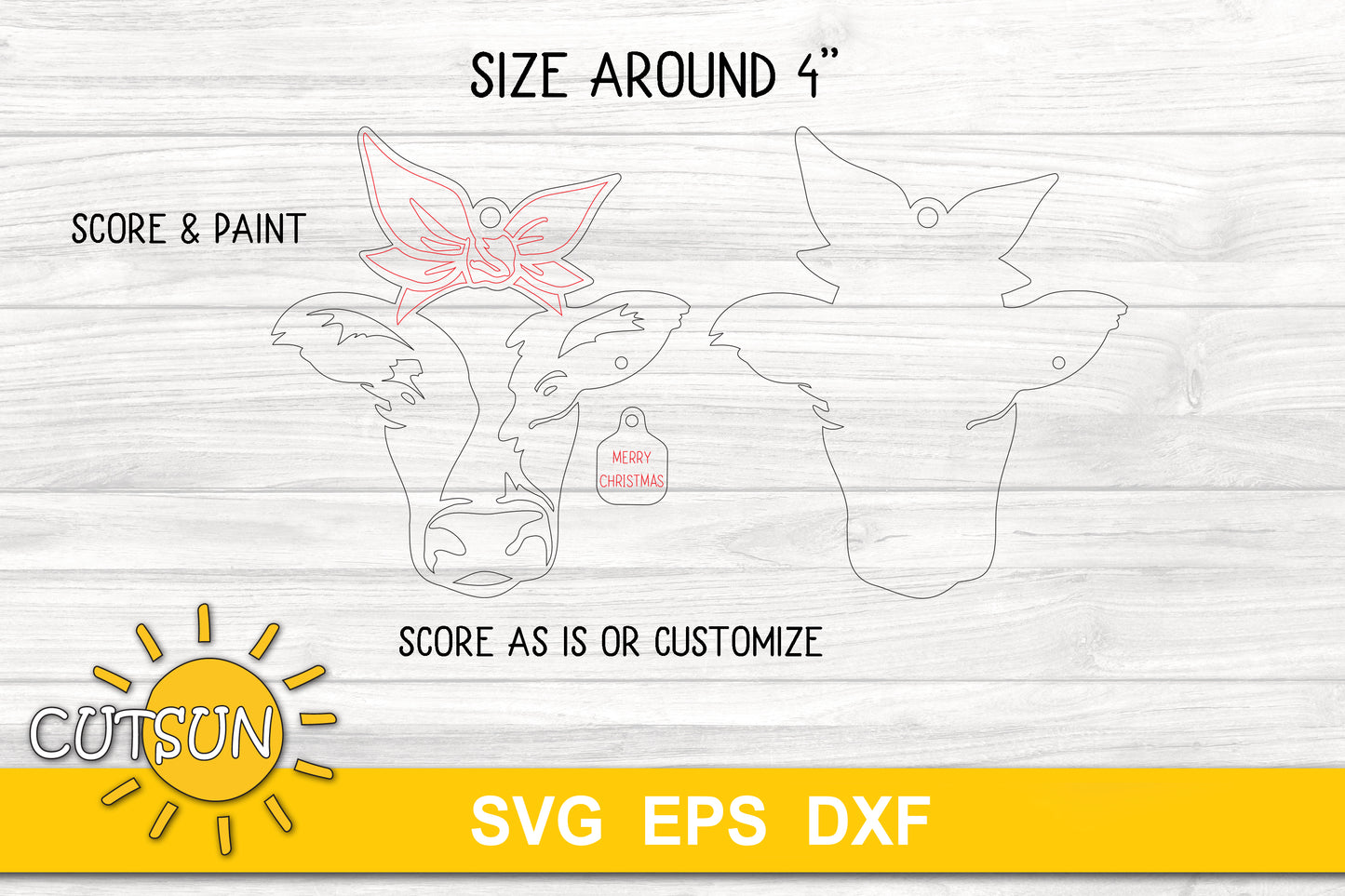 Cow Christmas ornaments SVG bundle