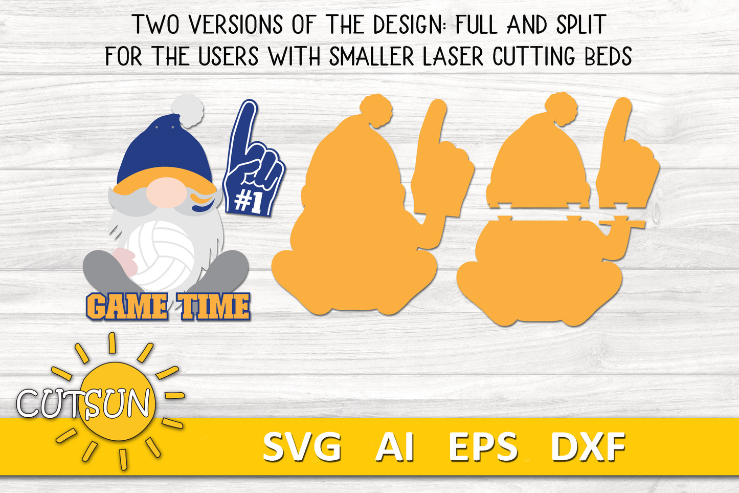 Volleyball Gnome Door hanger SVG | Volleyball Gnome Door sign SVG laser cut file