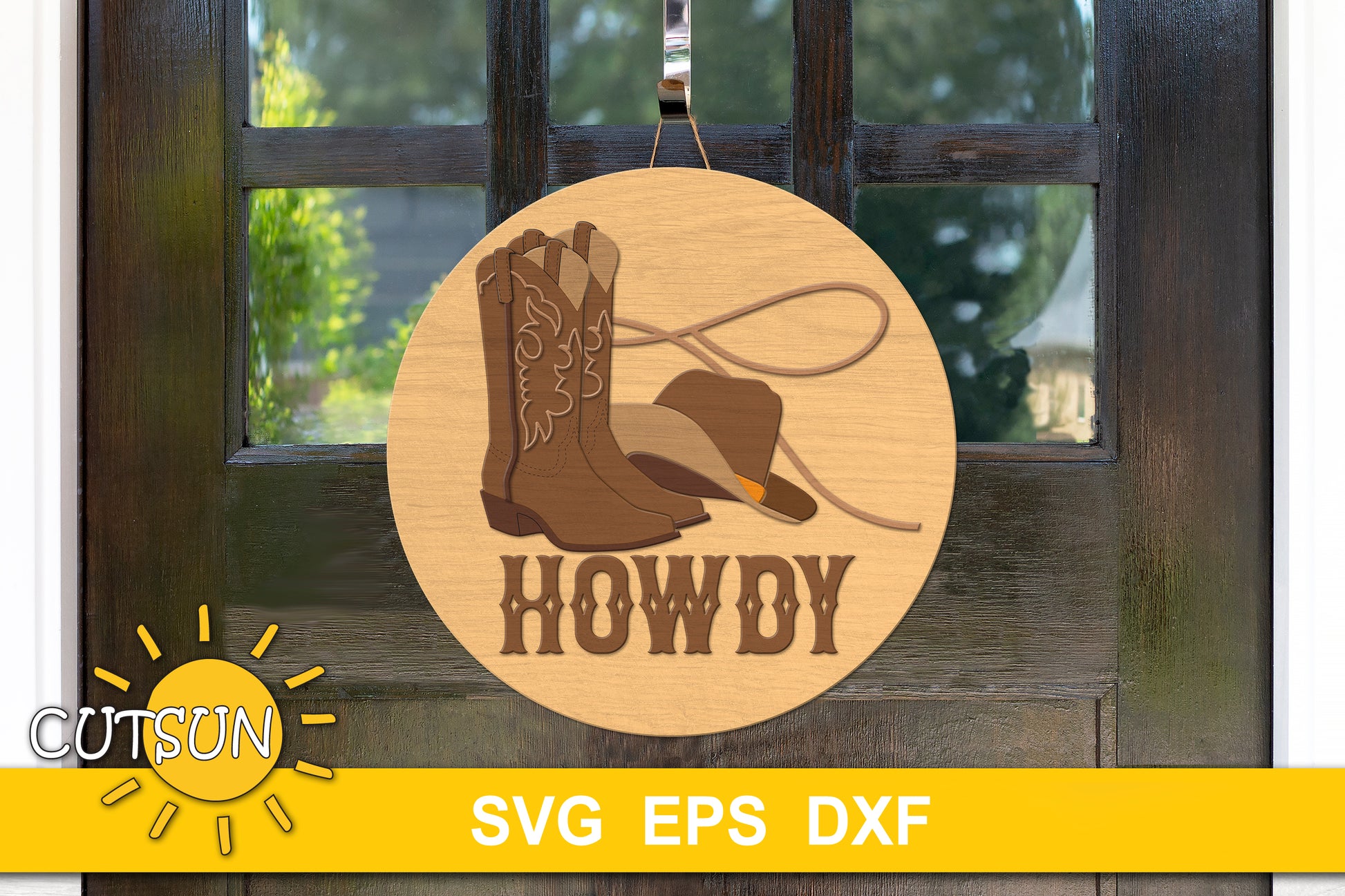Western door hanger SVG