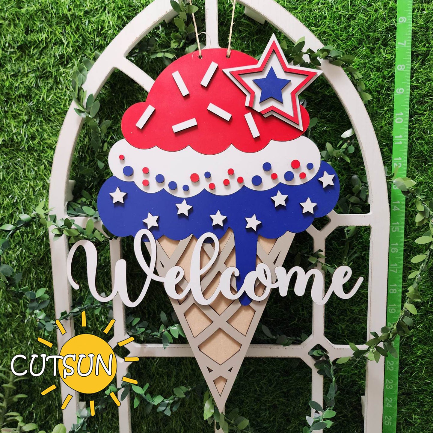 Patriotic Door hanger SVG | Icecream Door hanger SVG