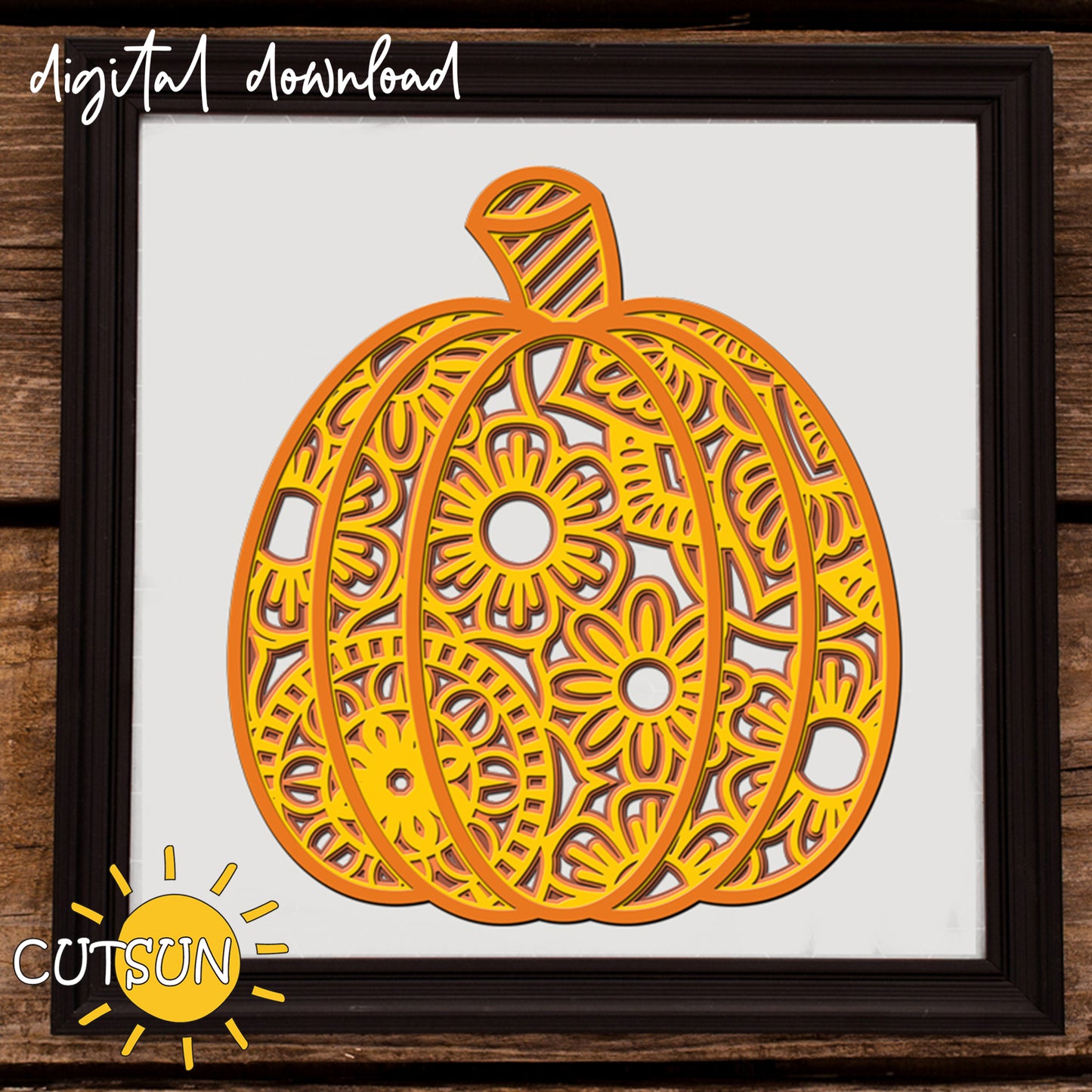3D Layered Pumpkin SVG | Fall layered SVG