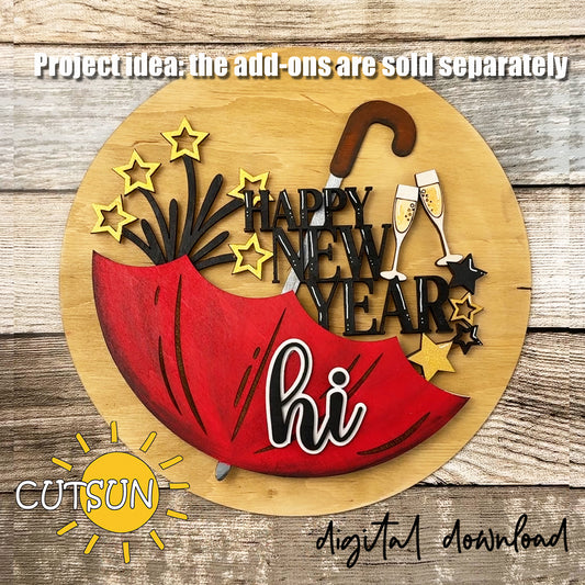 Interchangeable Upside Down Umbrella Door Hanger Base SVG for Laser Cutters | Digital Download