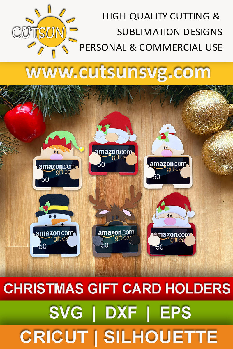 Christmas gift card holders SVG bundle Cricut SVG bundle Silhouett