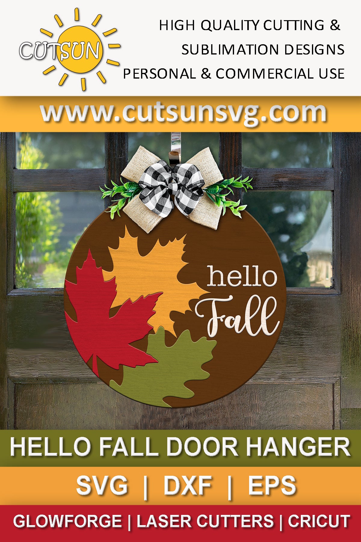 Hello Fall door hanger SVG