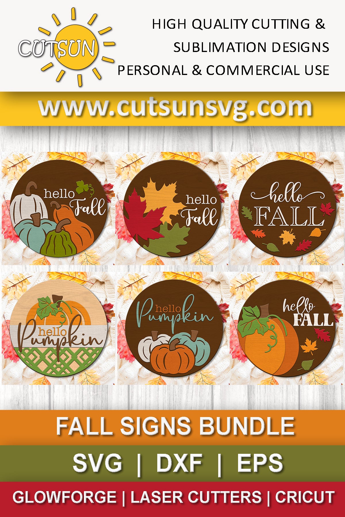 Fall door hangers SVG bundle