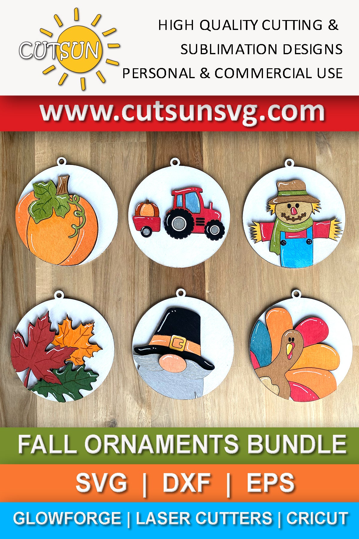 Fall ornaments SVG bundle | Thanksgiving ornaments SVG bundle