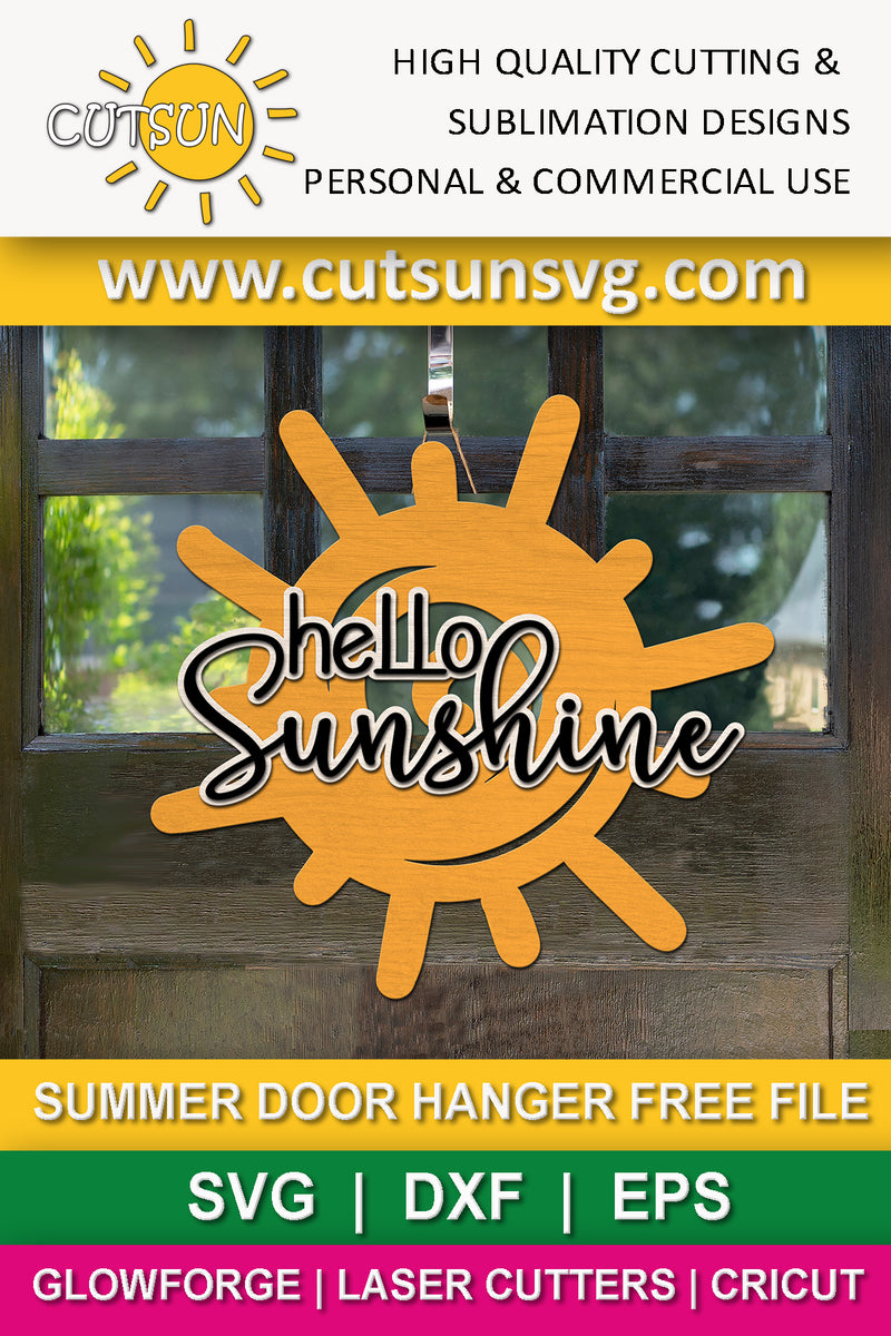 Hello Sunshine door hanger SVG freebie – Cutsunsvg