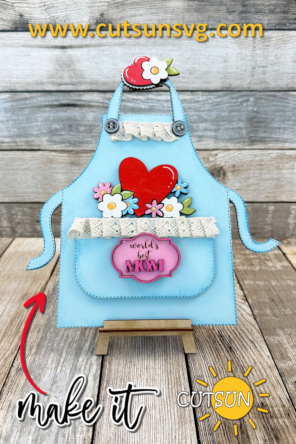 Mother's Day add-on for the Interchangeable Apron SVG Laser cut file
