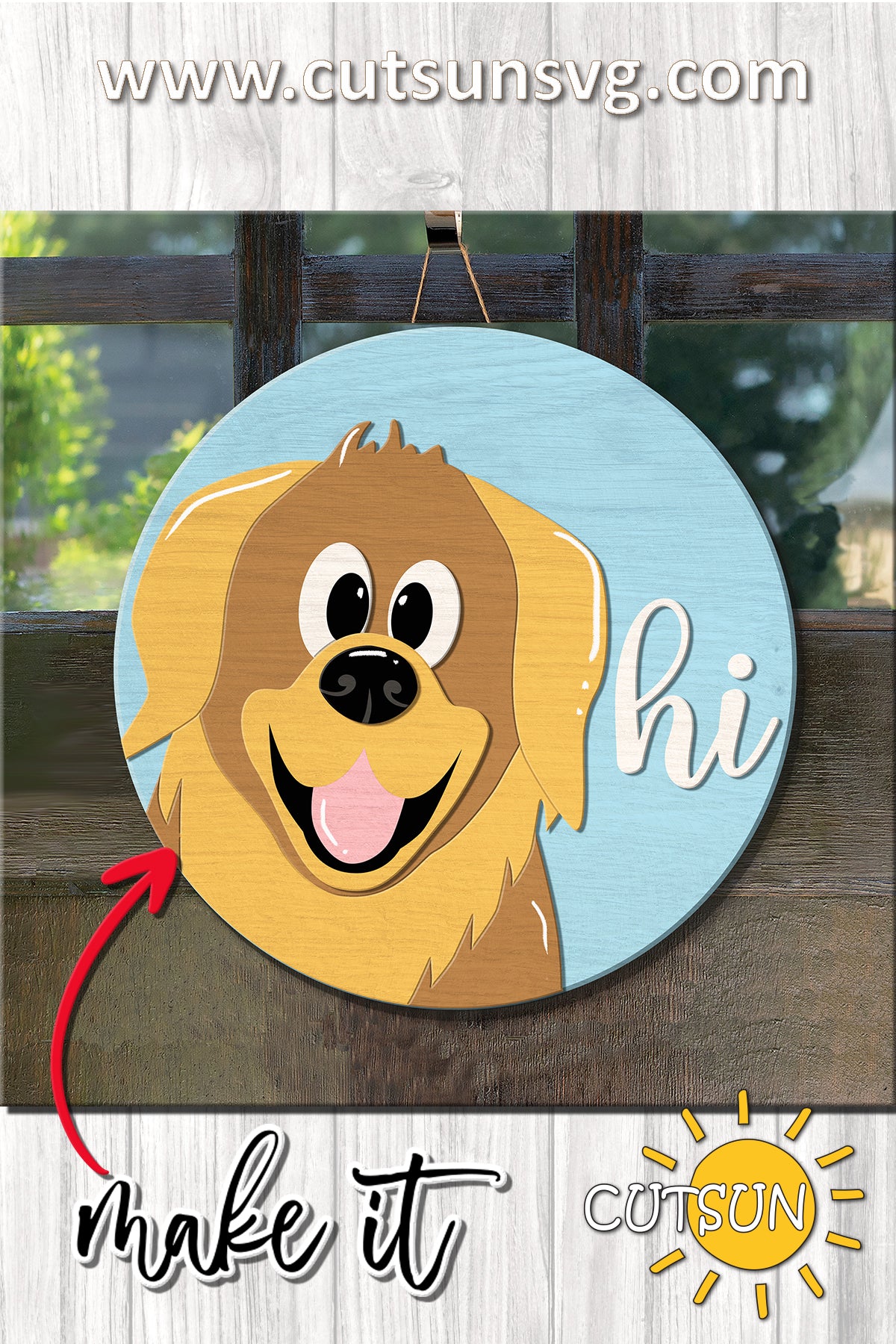 Dog Door Hanger SVG | Dog hi door hanger SVG Laser cut file Cricut SVG