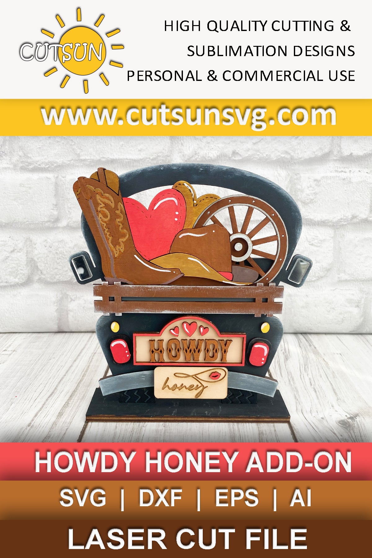 Howdy honey Valentines day SVG Add-on for the Interchangeable truck