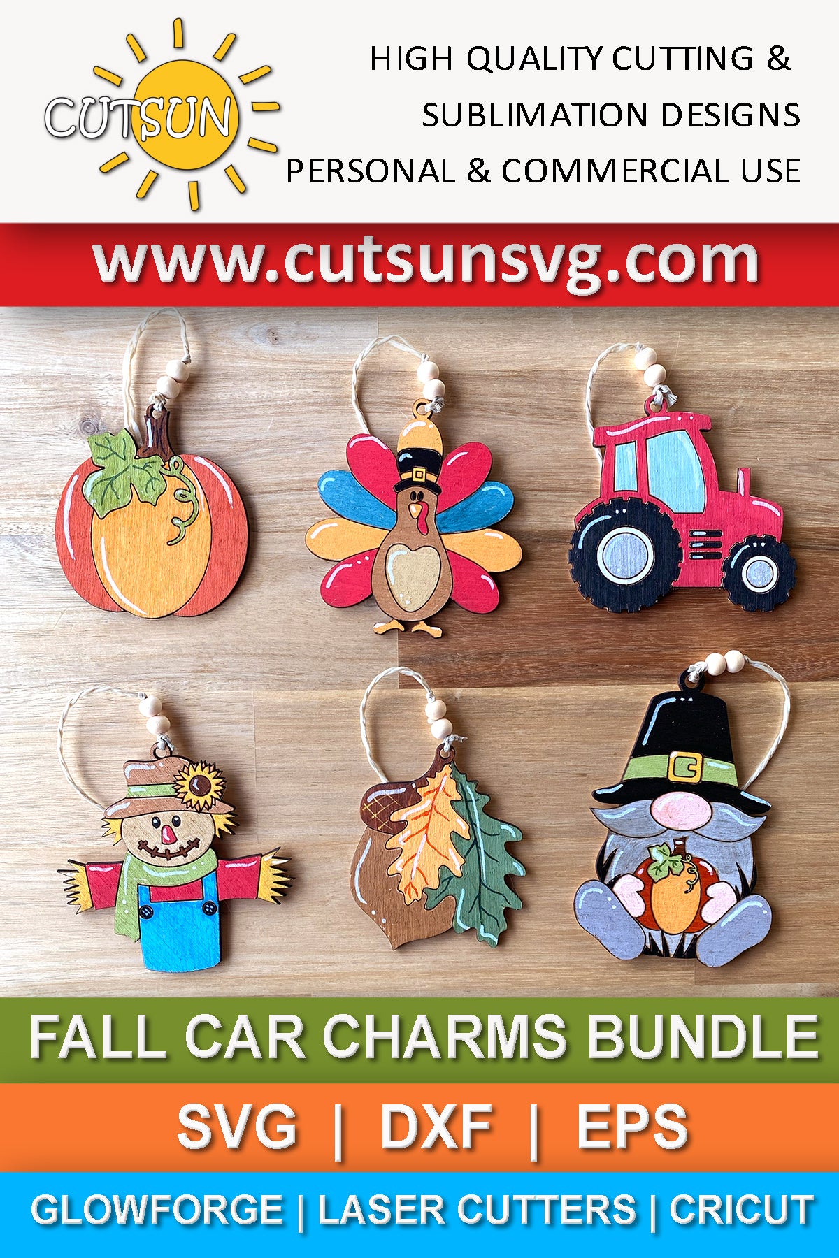 Thanksgiving car charms svg bundle