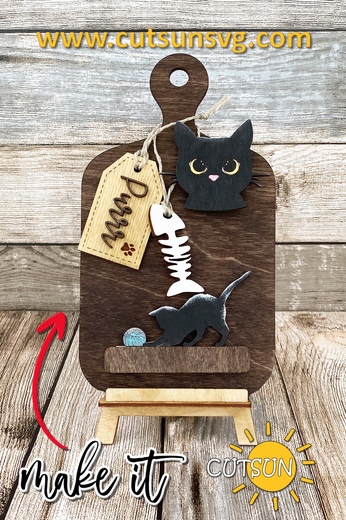 Cat Purr Add-on and Interchangeable Cutting board decor SVG
