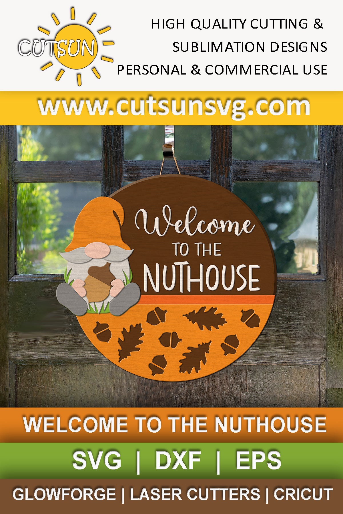 Welcome to the nuthouse door hanger SVG