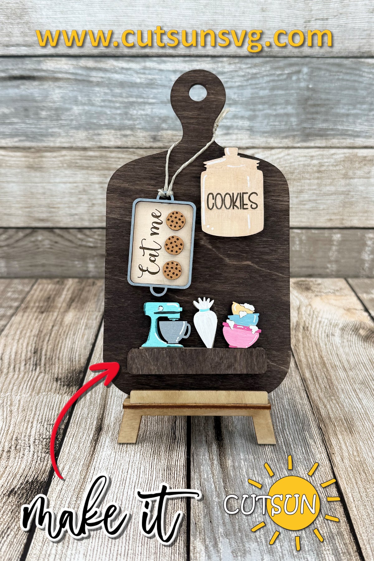 Cookies Interchangeable Cutting Board Decor SVG | Biscuit Shelf Sitter SVG | Cookie Jar Kitchen SVG | Bakery Laser Cut File