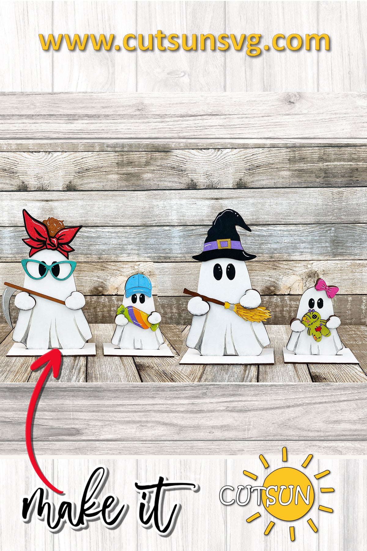 Boo Crew shelf sitters SVG Interchangeable ghost shelf sitters with add-ons SVG Halloween decor Glowforge SVG Laser cut file
