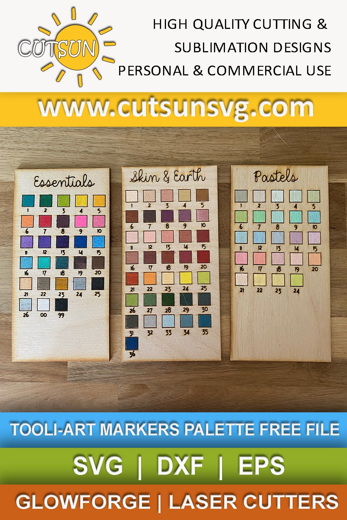 Tooli-Art markers sample palette SVG file