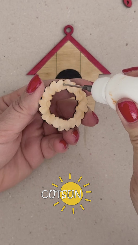 Christmas Birdhouse Ornament SVG – Festive Laser Cut File for Holiday Decor