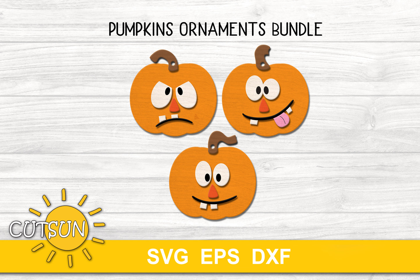 Funny pumpkins ornaments SVG bundle