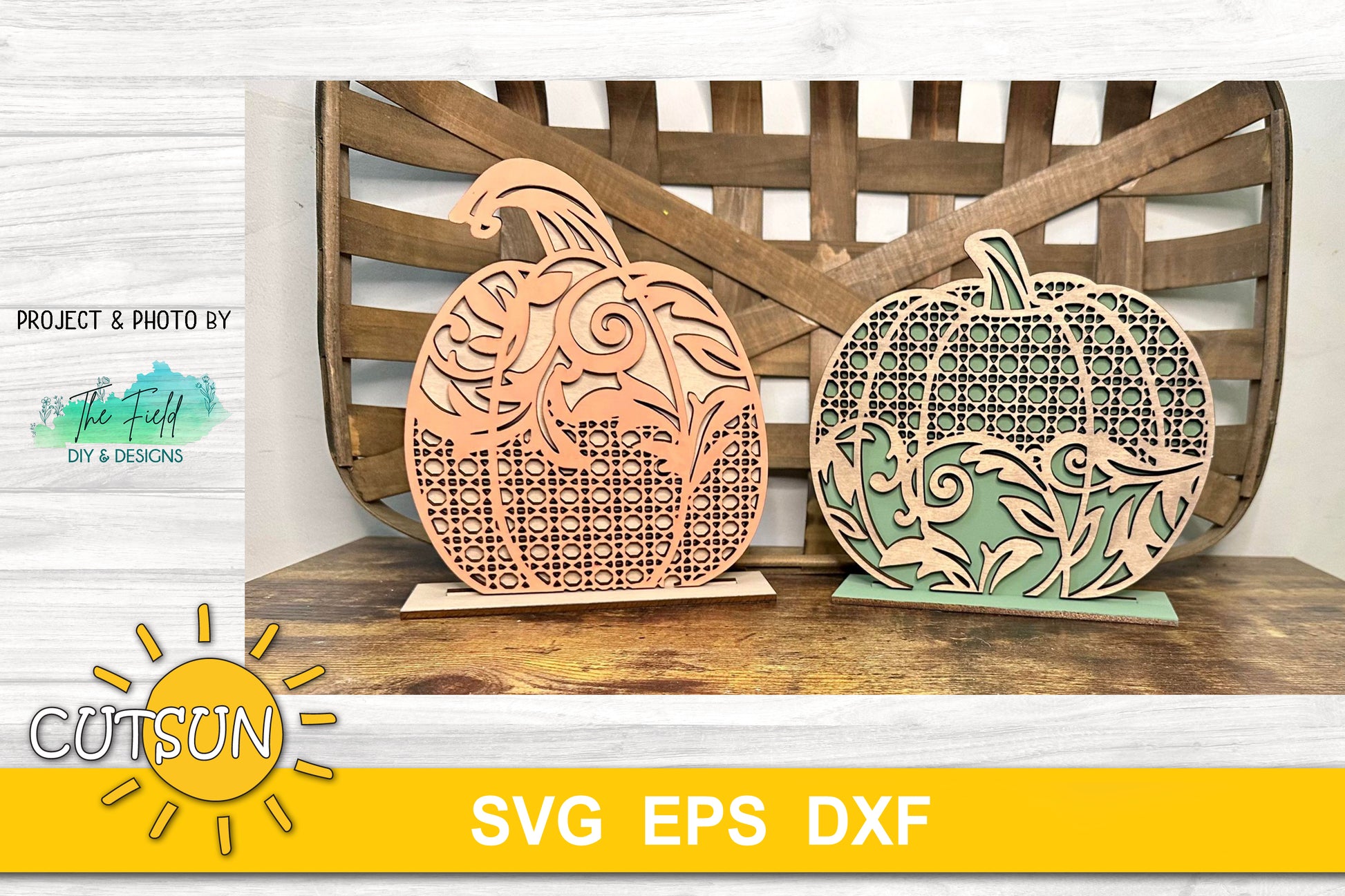 Vintage patterned standing pumpkins SVG bundle