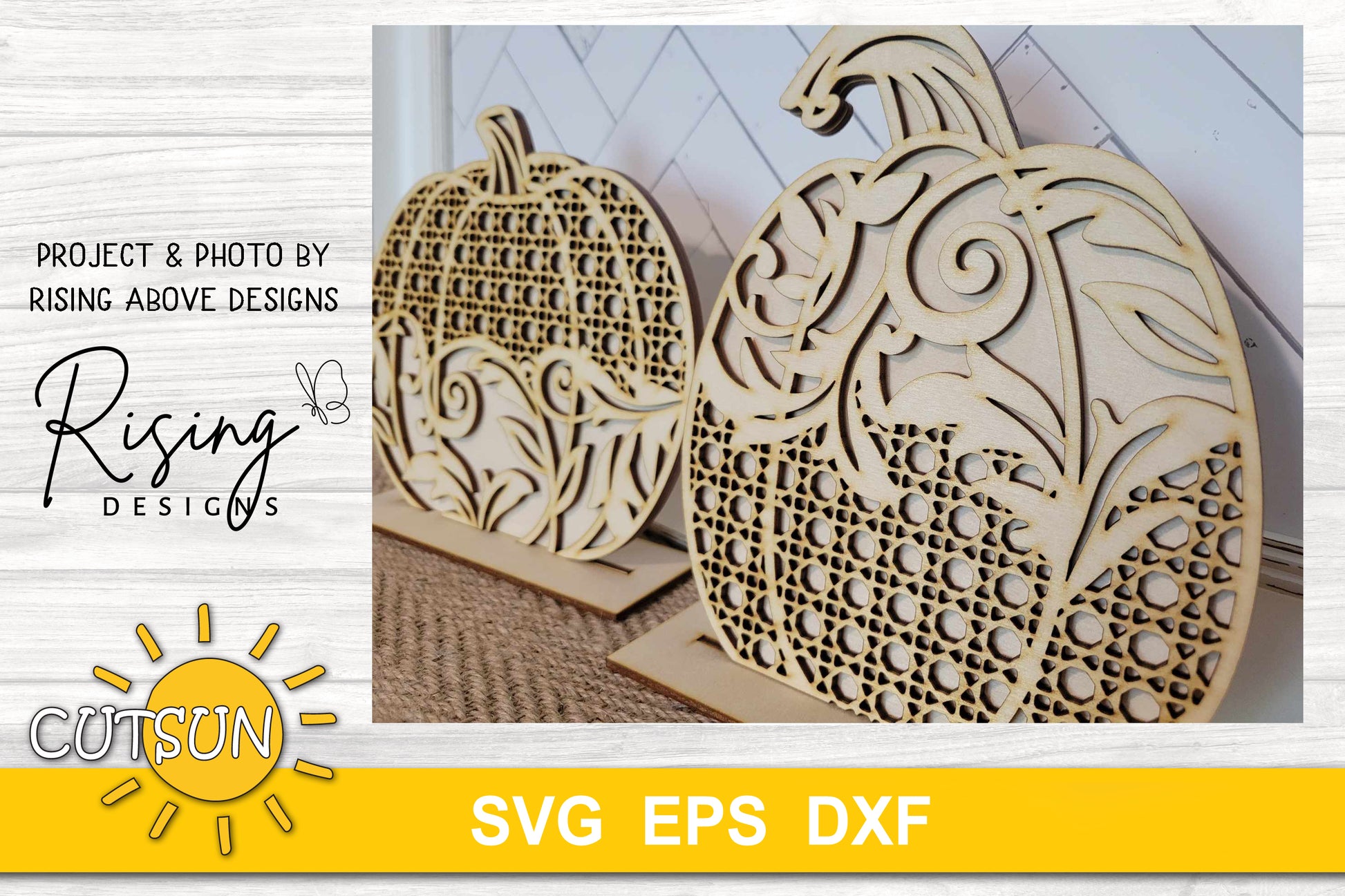 Vintage patterned standing pumpkins SVG bundle