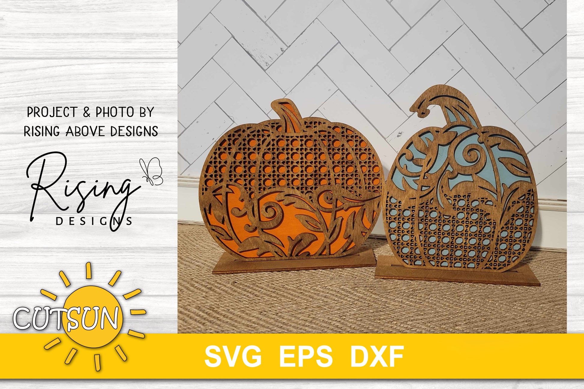 Vintage patterned standing pumpkins SVG bundle