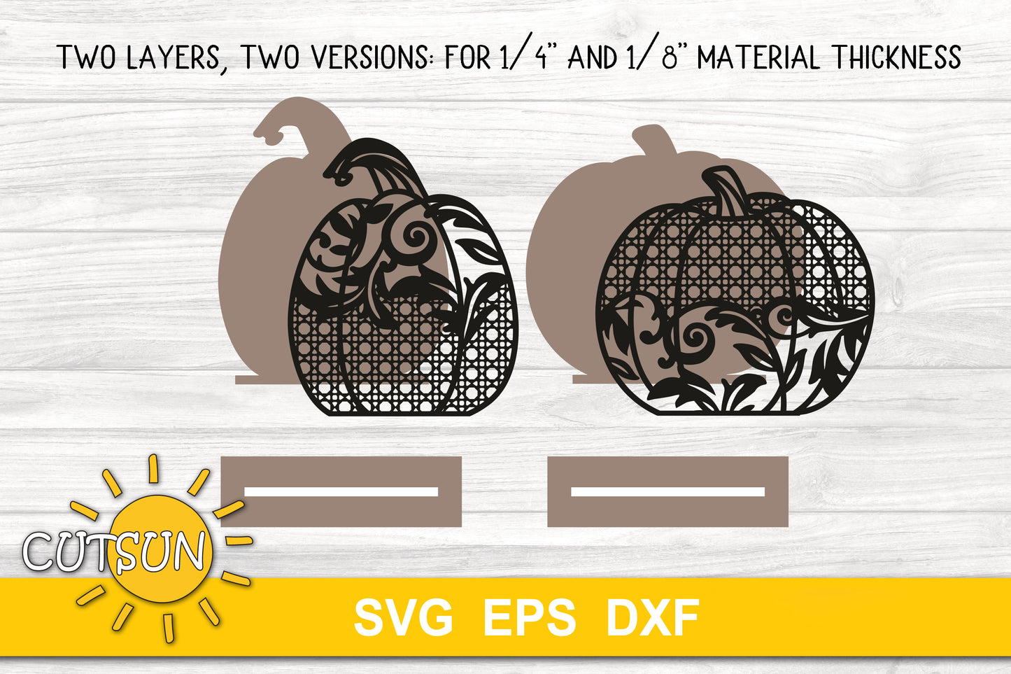 Vintage patterned standing pumpkins SVG bundle