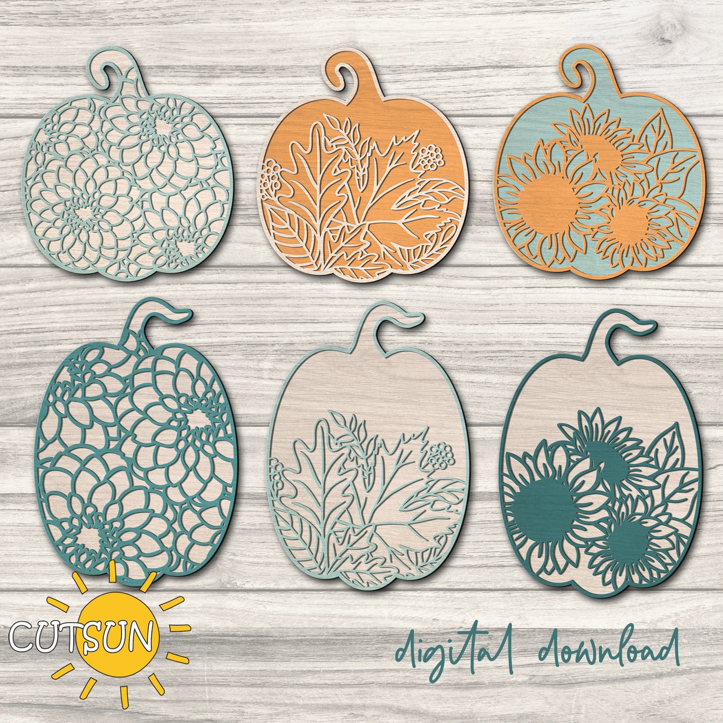 Patterned pumpkins fall SVG bundle