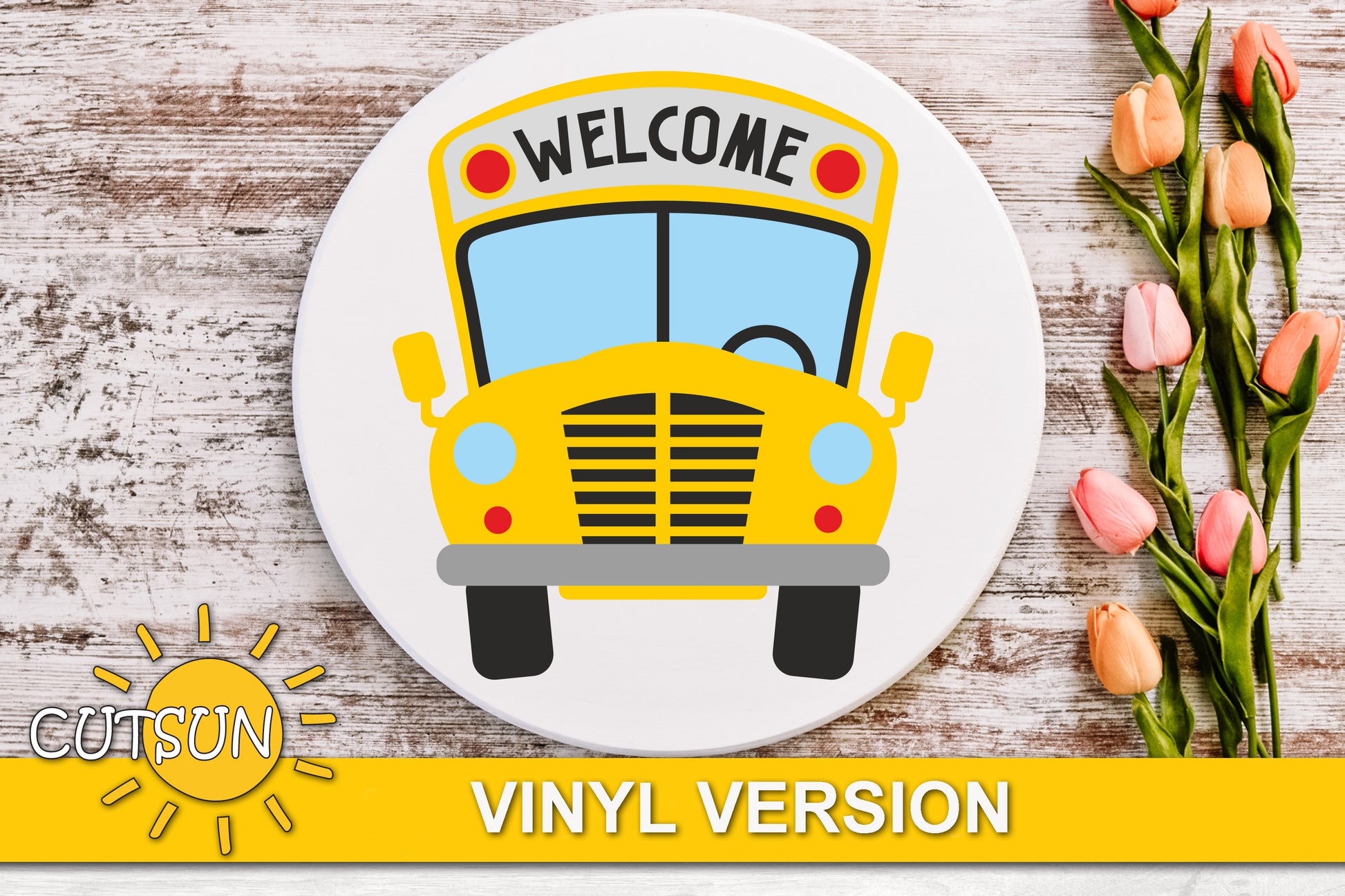 School bus door hanger SVG