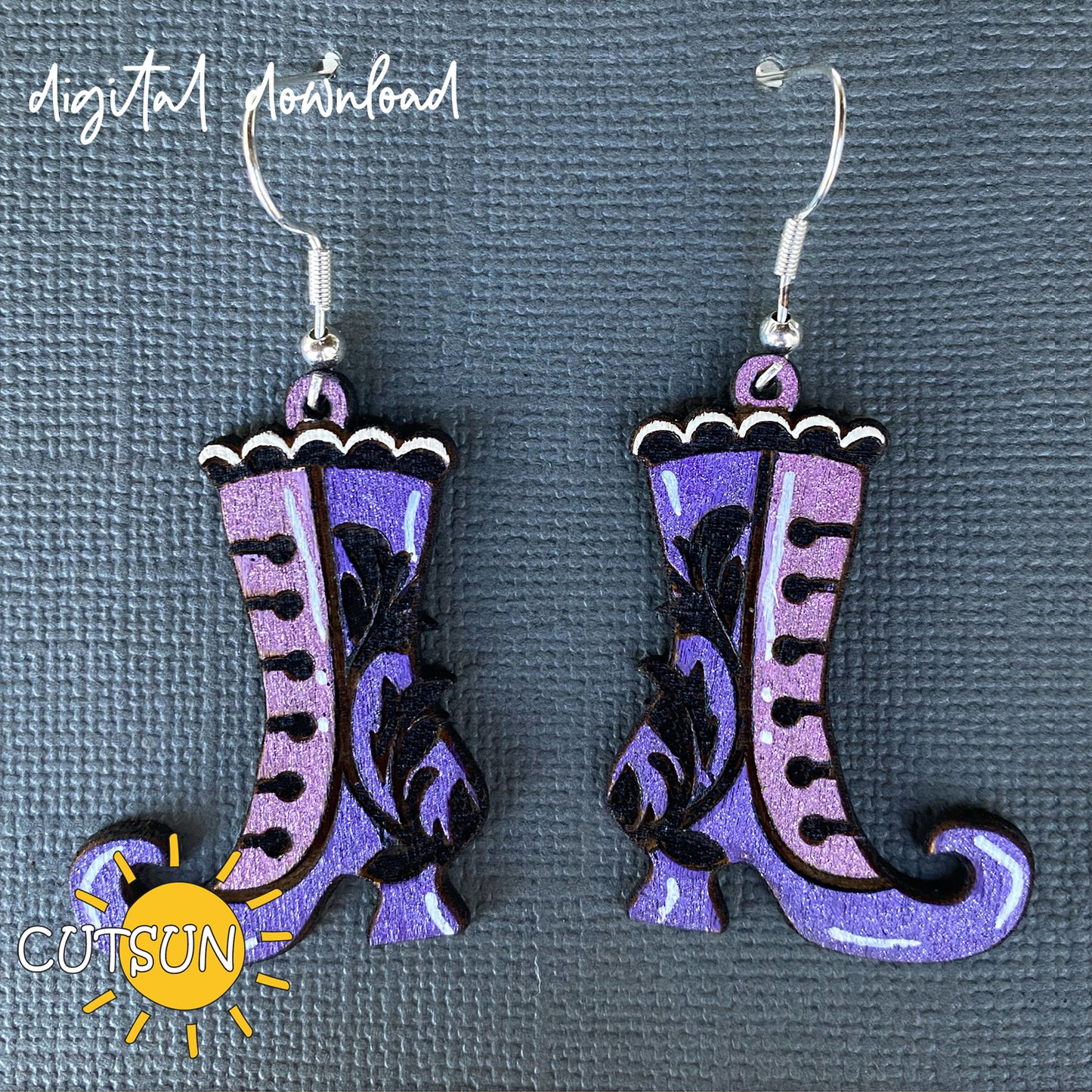 Witch shoes Earrings SVG Halloween earrings svg