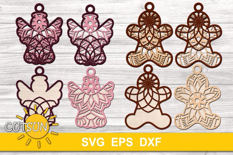 Huge Christmas Ornaments Bundle for Glowforge | Laser cutters SVG files
