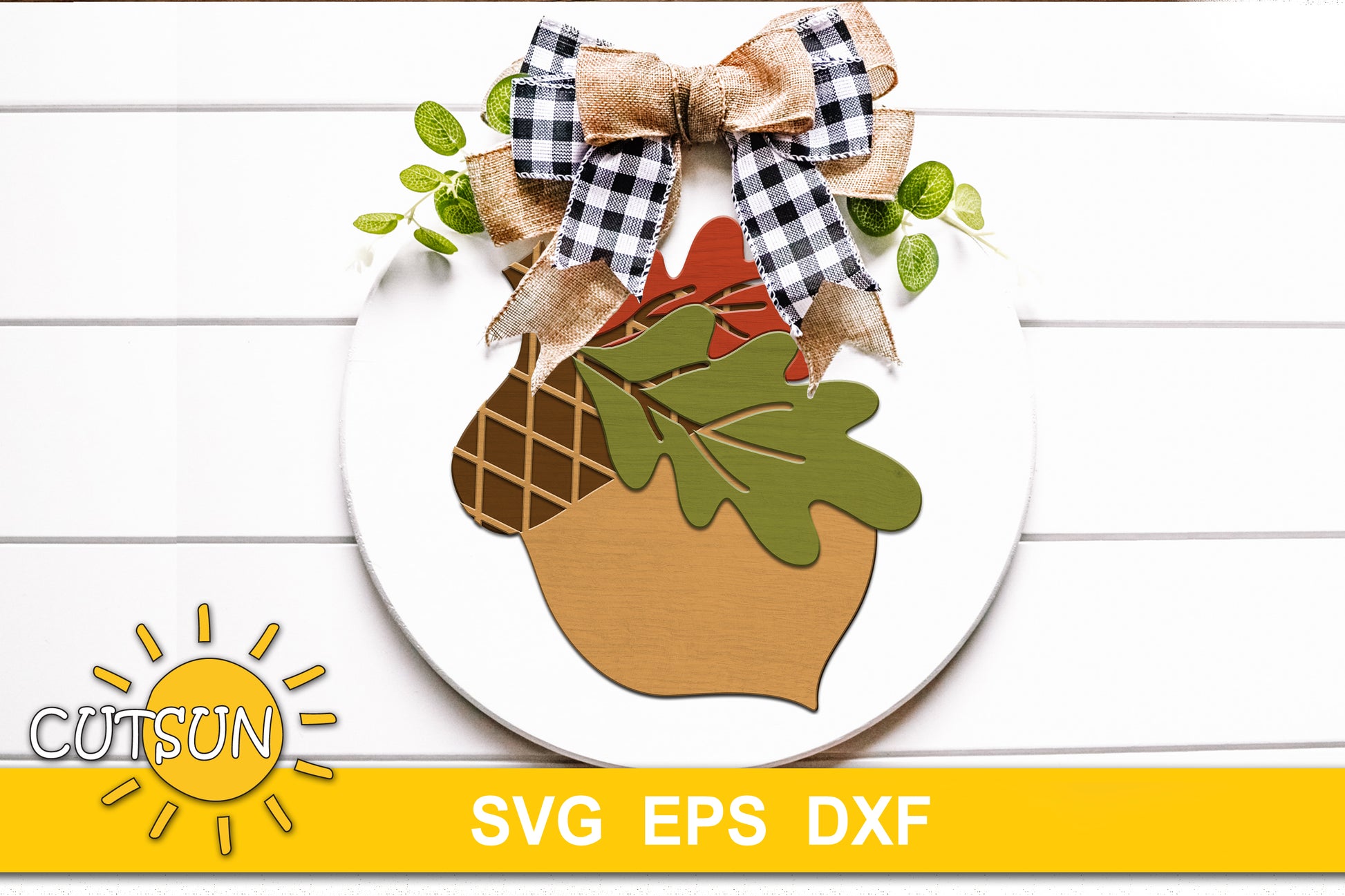 Acorn Door hanger SVG | Fall door sign SVG