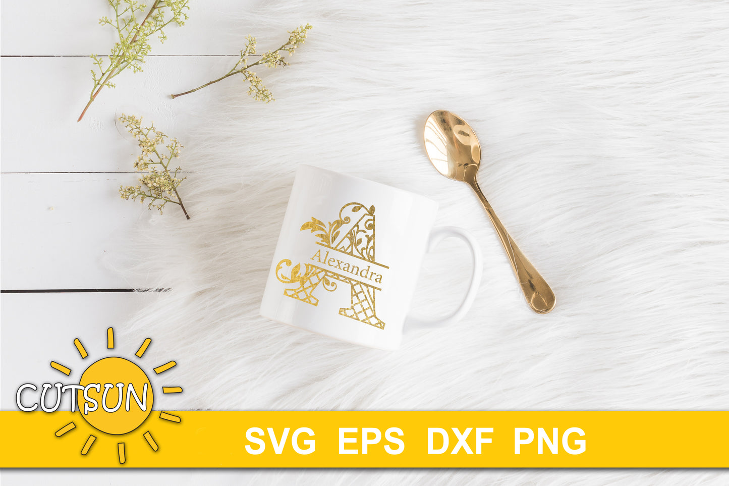 Floral Split Alphabet SVG A-Z