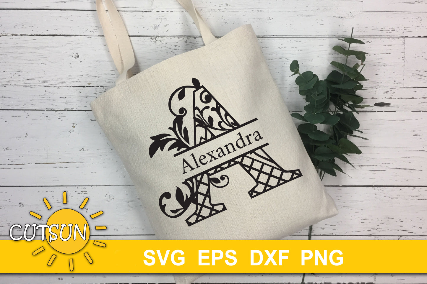 Floral Split Alphabet SVG A-Z