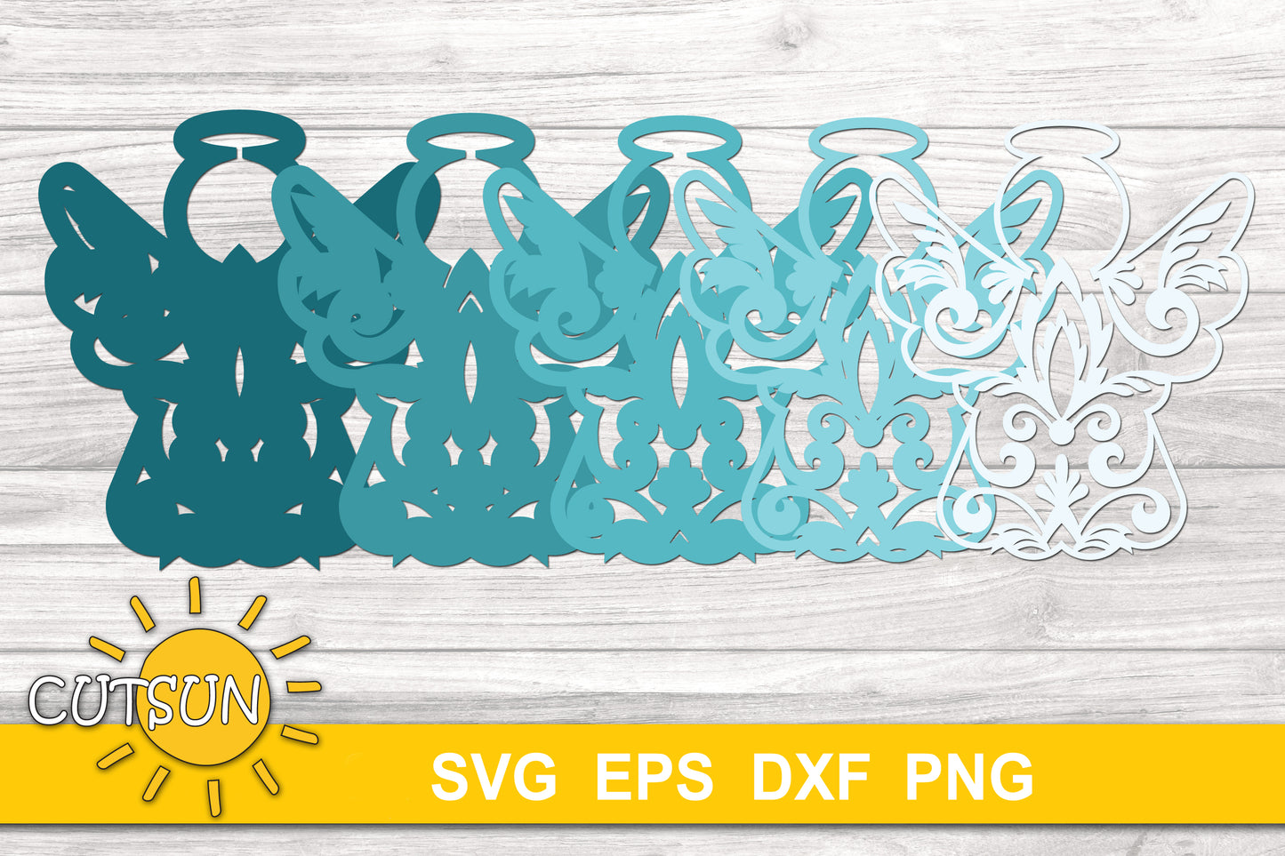 3D Layered Angel SVG