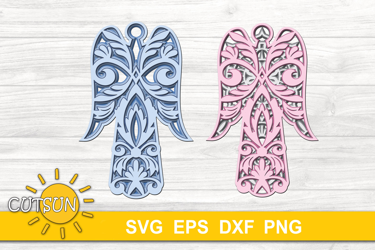 3D Layered Angels SVG