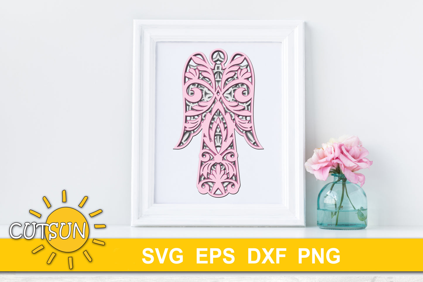 3D Layered Angel SVG