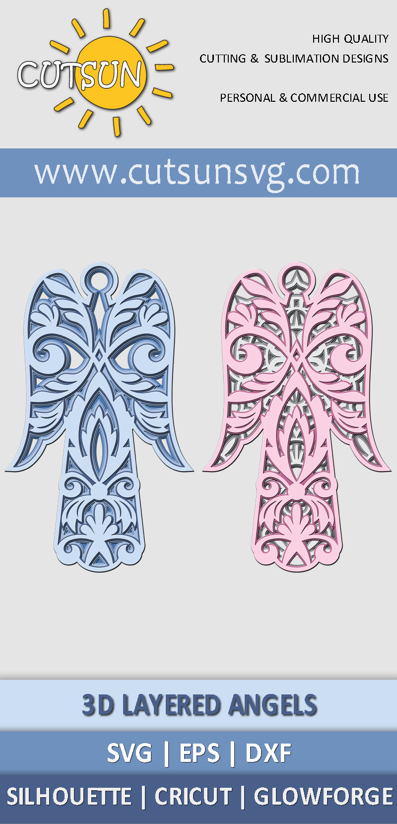 3D Layered Angel SVG