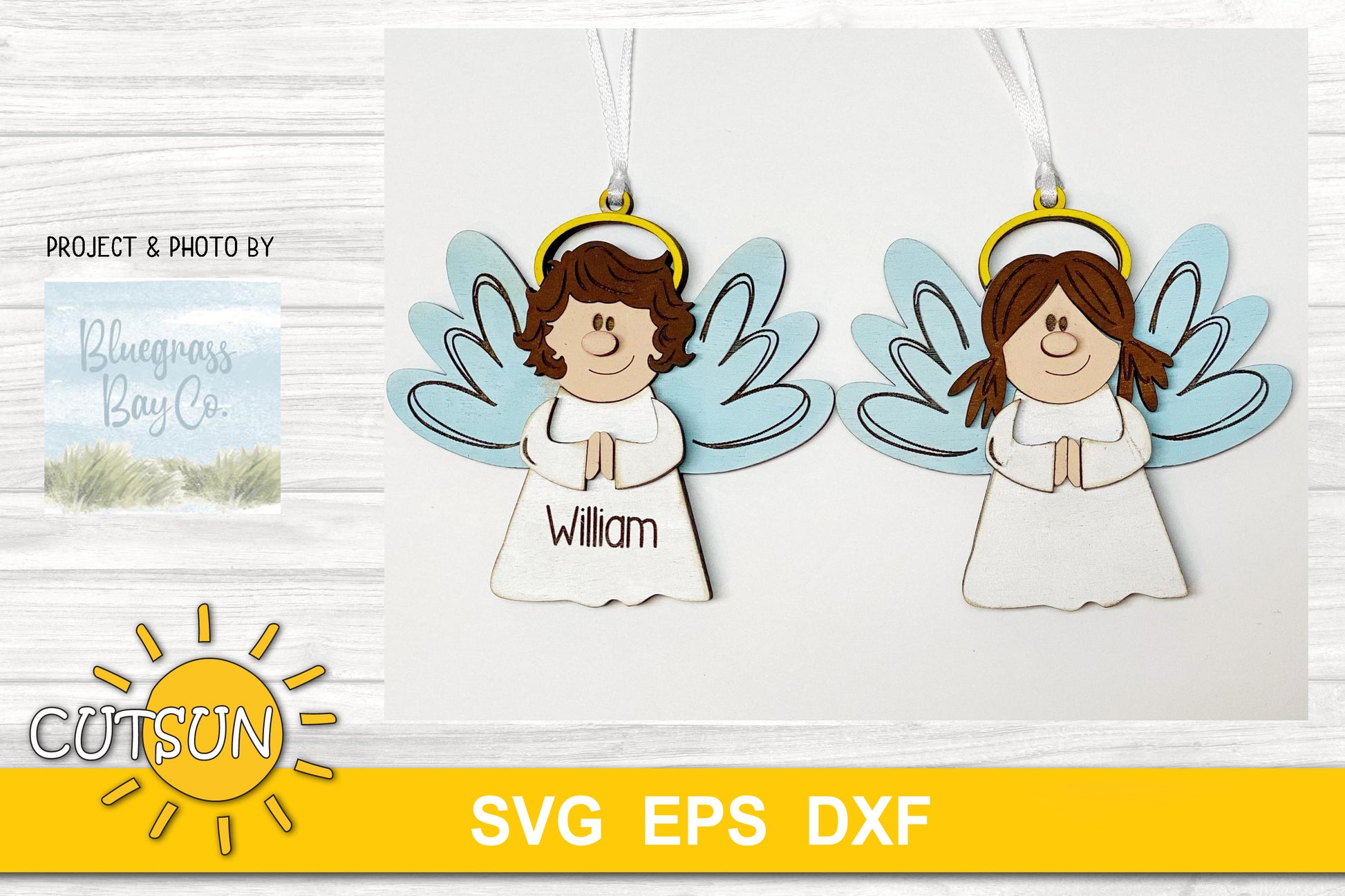 Angels Christmas ornaments SVG